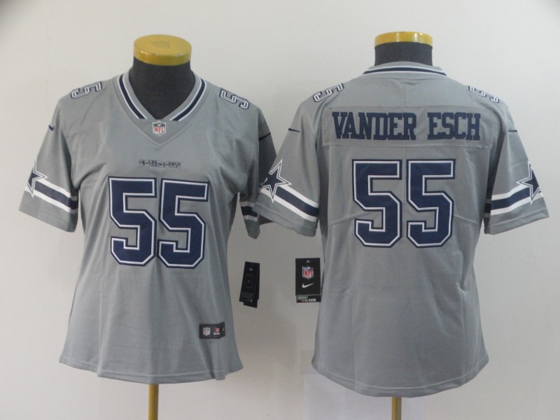 Women Dallas Cowboys #55 Vander Esch Grey Nike Vapor Untouchable Limited NFL Jersey->women nfl jersey->Women Jersey